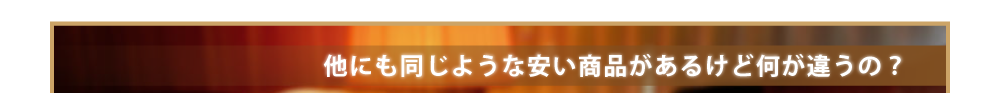 他にも同じような安い商品があるけど何が違うの？